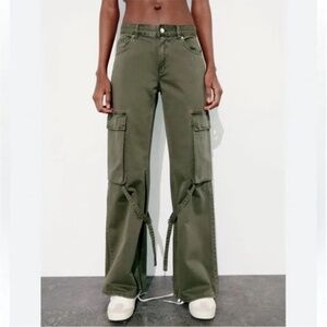 Zara TRF Green Cargo Pants